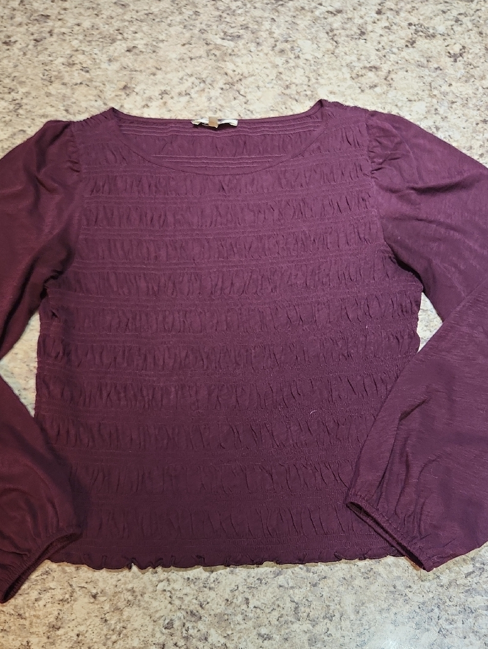 Madewell Women's Long Sleeve Smocked Top - Plum